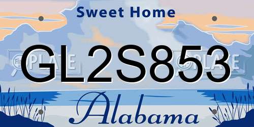 GL2S853 Alabama License Plate