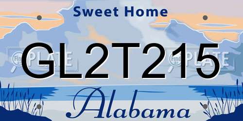 GL2T215 Alabama License Plate