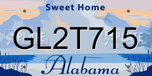 GL2T715 Alabama License Plate