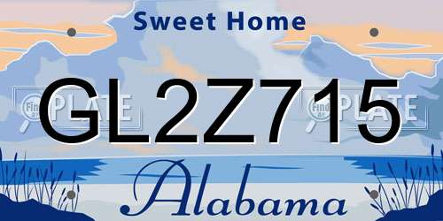 GL2Z715 Alabama License Plate