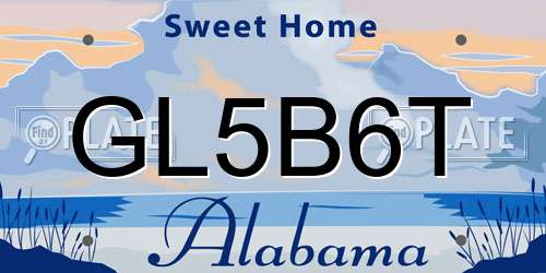 GL5B6T Alabama License Plate