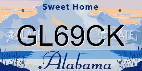 GL69CK Alabama License Plate