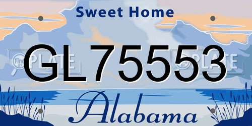 GL75553 Alabama License Plate