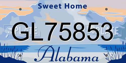 GL75853 Alabama License Plate