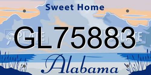 GL75883 Alabama License Plate