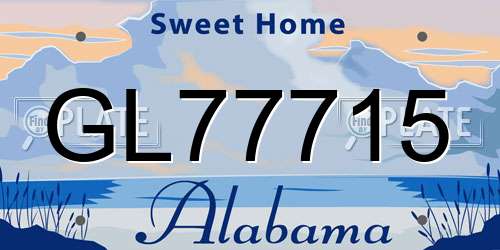 GL77715 Alabama License Plate