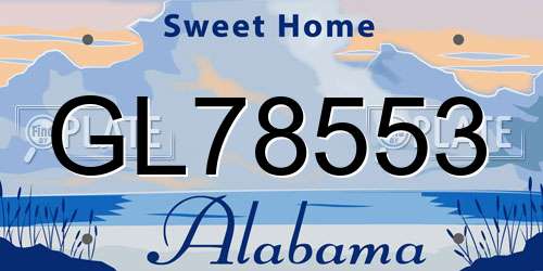 GL78553 Alabama License Plate