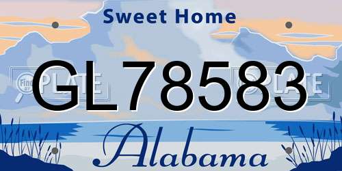 GL78583 Alabama License Plate
