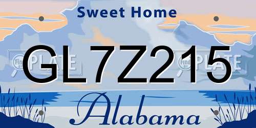 GL7Z215 Alabama License Plate
