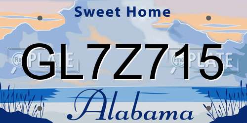GL7Z715 Alabama License Plate