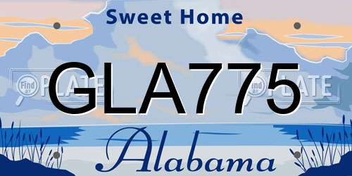 GLA775 Alabama License Plate