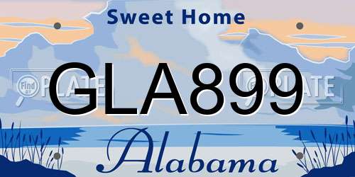 GLA899 Alabama License Plate