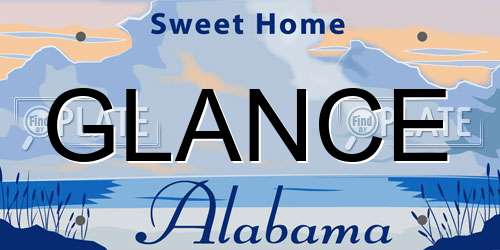 GLANCE Alabama License Plate