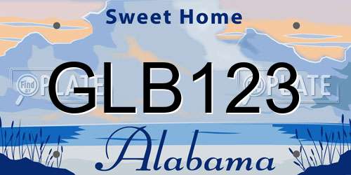 GLB123 Alabama License Plate