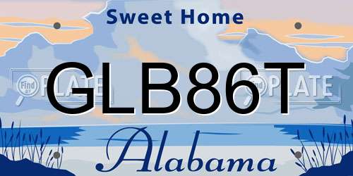 GLB86T Alabama License Plate