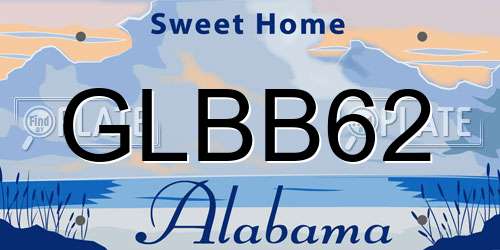 GLBB62 Alabama License Plate