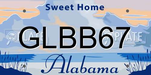 GLBB67 Alabama License Plate