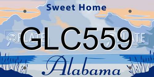 GLC559 Alabama License Plate