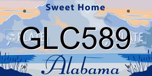 GLC589 Alabama License Plate