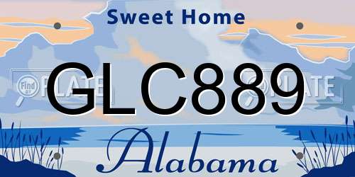 GLC889 Alabama License Plate