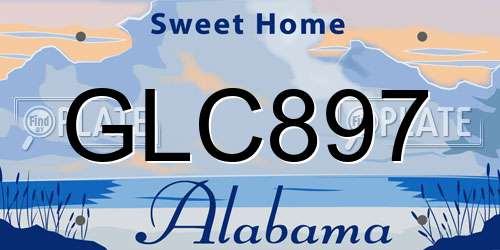 GLC897 Alabama License Plate
