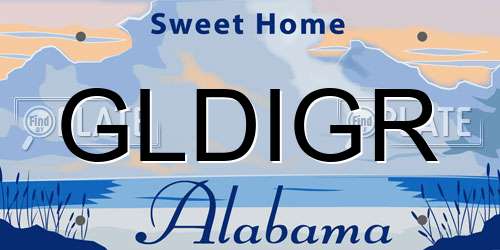 GLDIGR Alabama License Plate