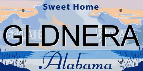GLDNERA Alabama License Plate