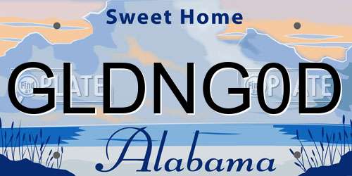 GLDNG0D Alabama License Plate