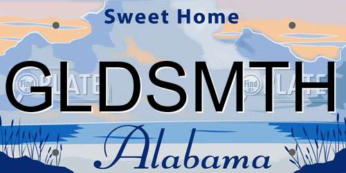 GLDSMTH Alabama License Plate