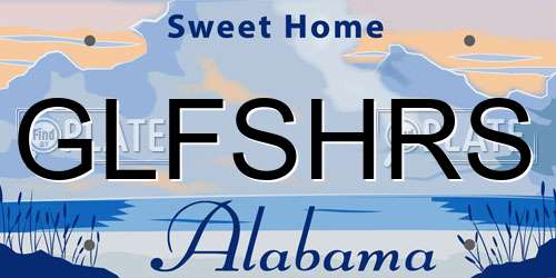 GLFSHRS Alabama License Plate
