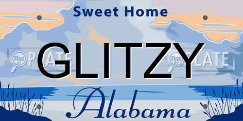 GLITZY Alabama License Plate