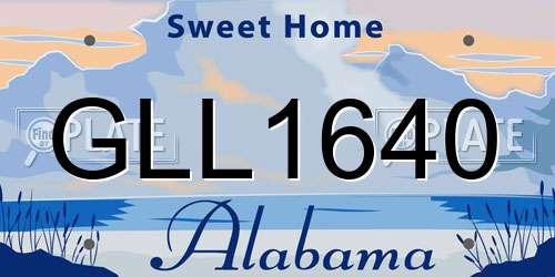 GLL1640 Alabama License Plate