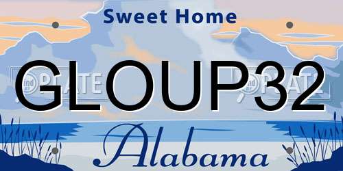 GLOUP32 Alabama License Plate