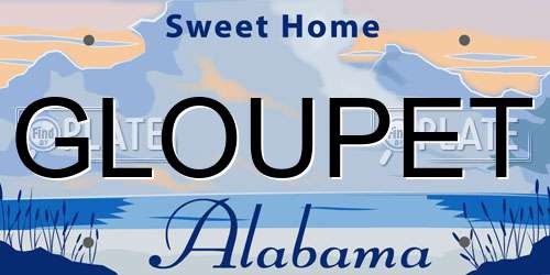 GLOUPET Alabama License Plate