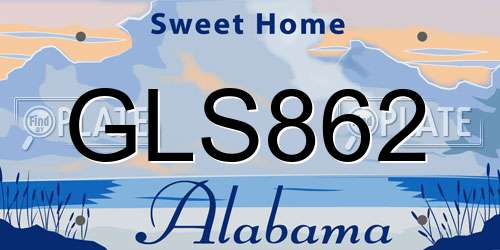 GLS862 Alabama License Plate