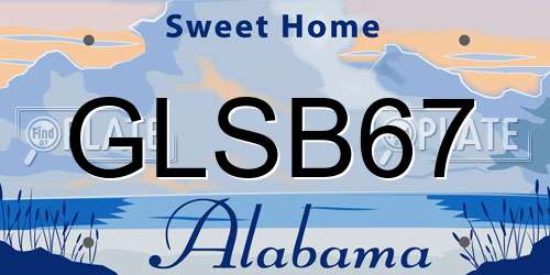 GLSB67 Alabama License Plate
