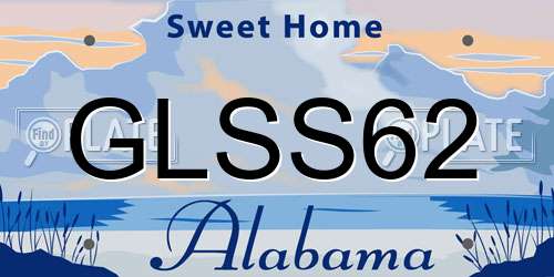 GLSS62 Alabama License Plate