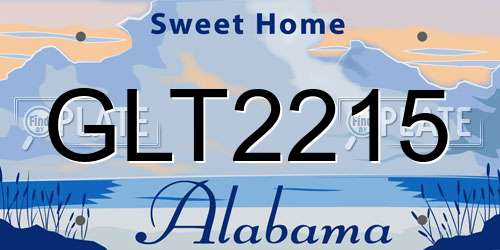 GLT2215 Alabama License Plate