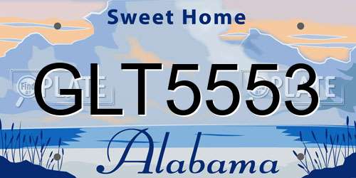 GLT5553 Alabama License Plate