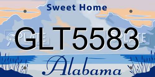 GLT5583 Alabama License Plate