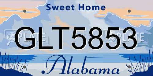 GLT5853 Alabama License Plate