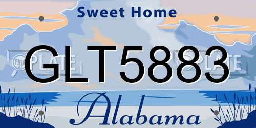 GLT5883 Alabama License Plate