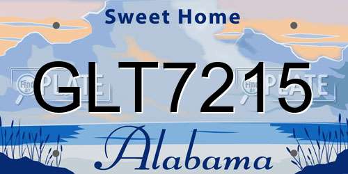 GLT7215 Alabama License Plate