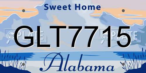 GLT7715 Alabama License Plate