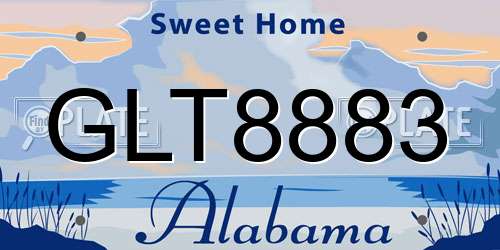 GLT8883 Alabama License Plate