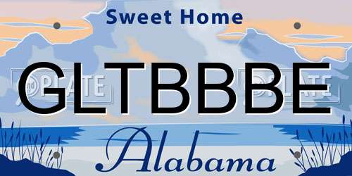 GLTBBBE Alabama License Plate
