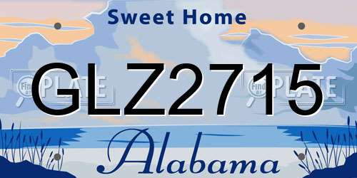 GLZ2715 Alabama License Plate