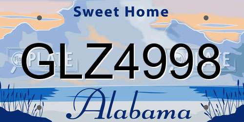 GLZ4998 Alabama License Plate