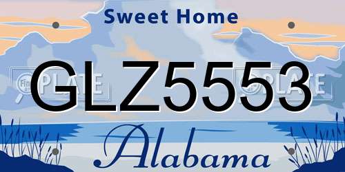 GLZ5553 Alabama License Plate