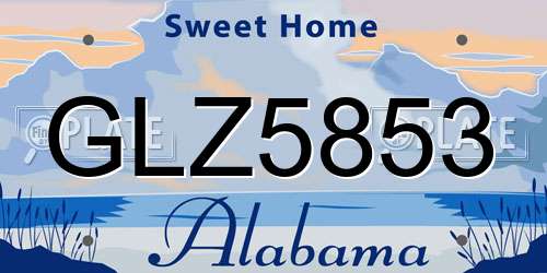GLZ5853 Alabama License Plate